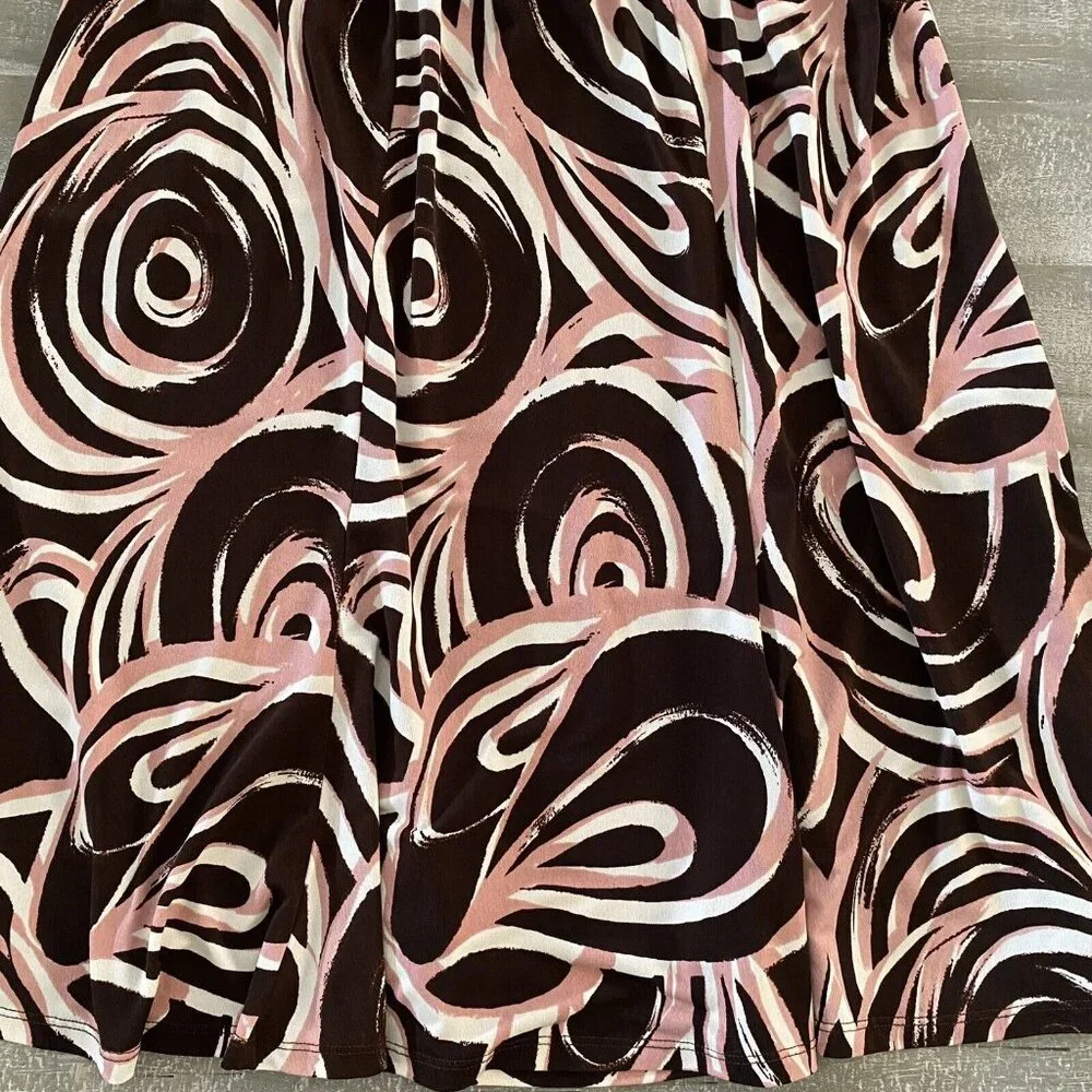Connected Skirt Size‎ 1X Stretchy Elastic Waist Pull On Brown Mauve Lightweight